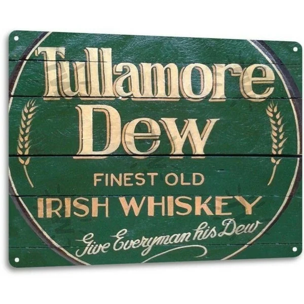 

Tullamore Dew Irish Whiskey Logo Retro Wall Decor Bar Man Cave Metal Tin Sign 20x30cm