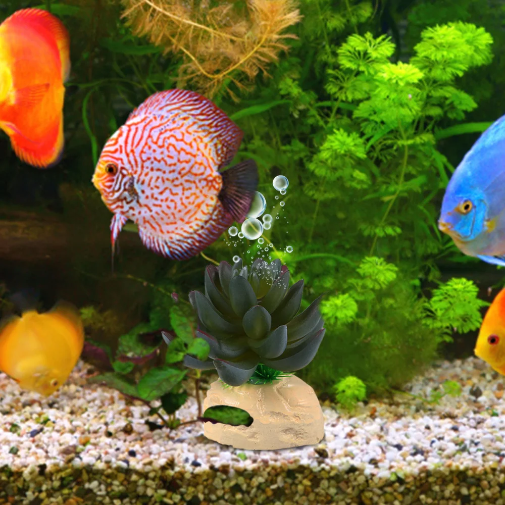 Аквариумная скульптура из смолы суккулентная фигура аквариум пейзаж украшение