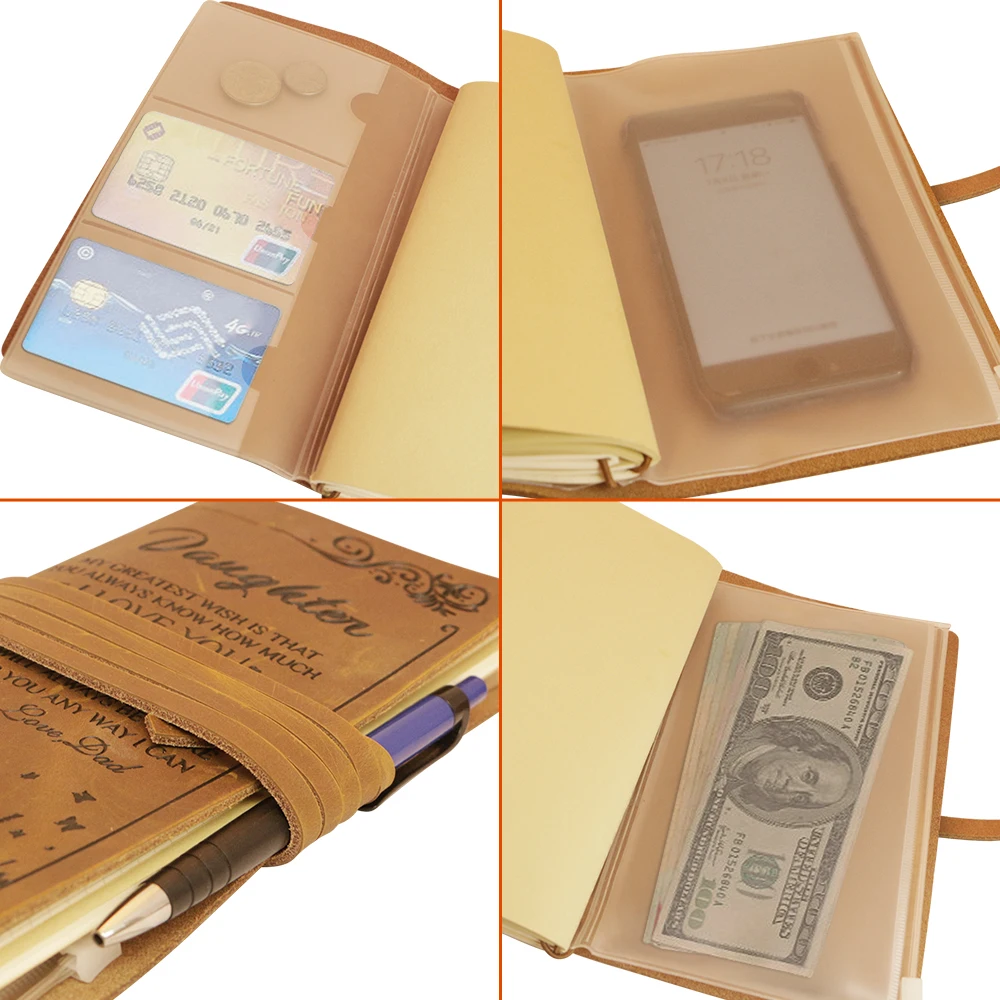 Персонализированная записная книжка из натуральной кожи ручной работы с