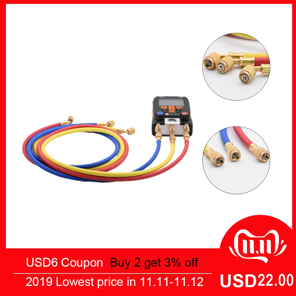 Холодильное зарядки шланги 3 шт./компл. 1,5 M r R134a R410a R22 R12 R502 тест 550 Кондиционер Инструменты манометр
