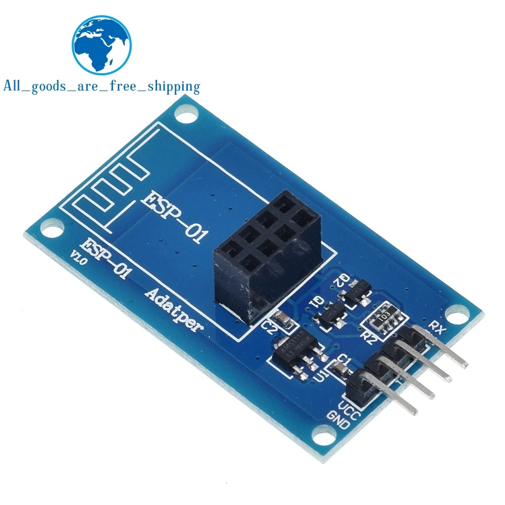 TZT ESP8266 ESP-01 серийный WiFi беспроводной адаптер модуль 3,3 V 5V Esp01 Breakout адаптеры pcb совместимый для Arduino