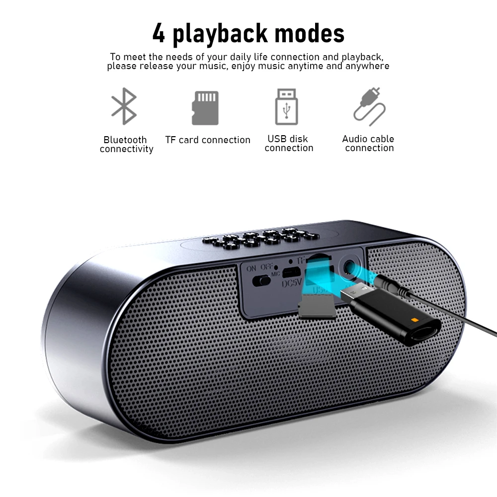 SPASH Bluetooth динамик светодиодный беспроводной громкий 3D объемный звук FM радио