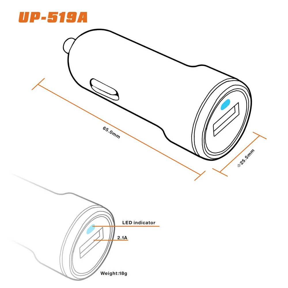100 шт 24V 2.1A USB быстрое автомобильное зарядное устройство адаптивный быстрый