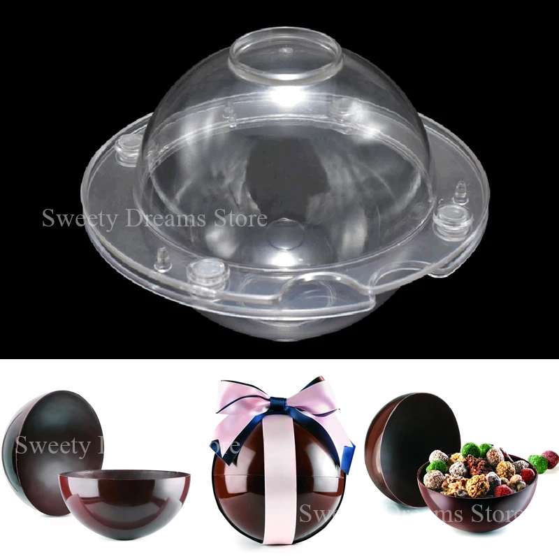 3D Big Ball Polycarbonate Chocolate Mold, Sphere Molds For Baking Making Chocolate Bomb Cake Jelly Forcake Confectionery Tool