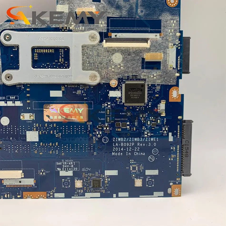 100 new 14inch for lenovo b40 70 b40 80 motherboard ziwb2 la b092p mainboard sr1ef i5 4210u on board working good free global shipping