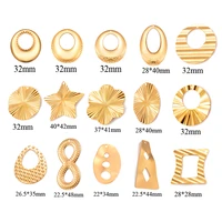 10pcs 15 style gold earring charms stainless steel jewelry making charms for diy link components earring necklace making finding