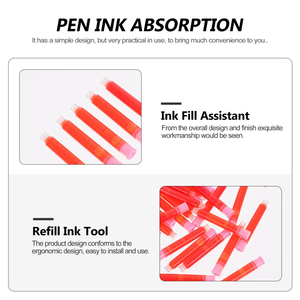 

50pcs Erasable Ink Cartridge Refill Disposable Durable Fountain Drawing Pen Ink