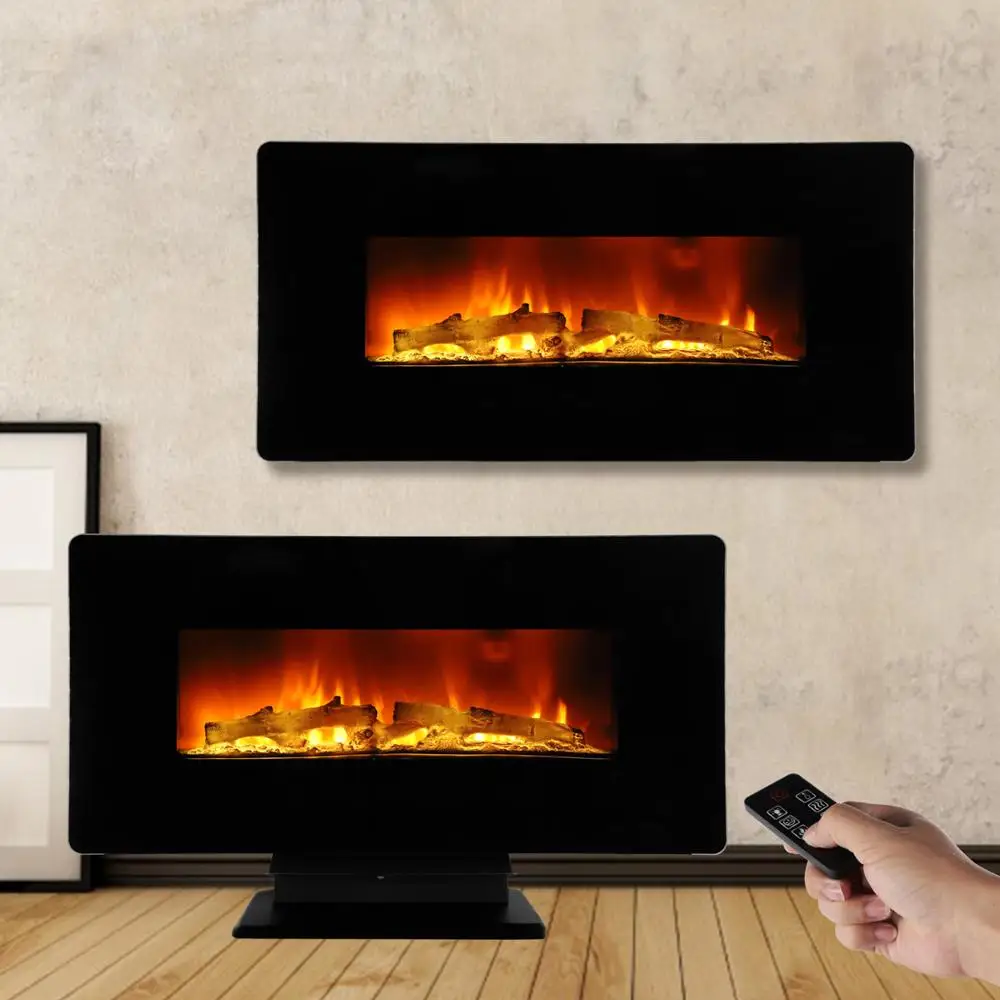 

ZOKOP SF310-36A 36 inch 1400W Wall Hanging Electric Fireplace Colorful Fake Wood Heating Wire with Small Remote Control