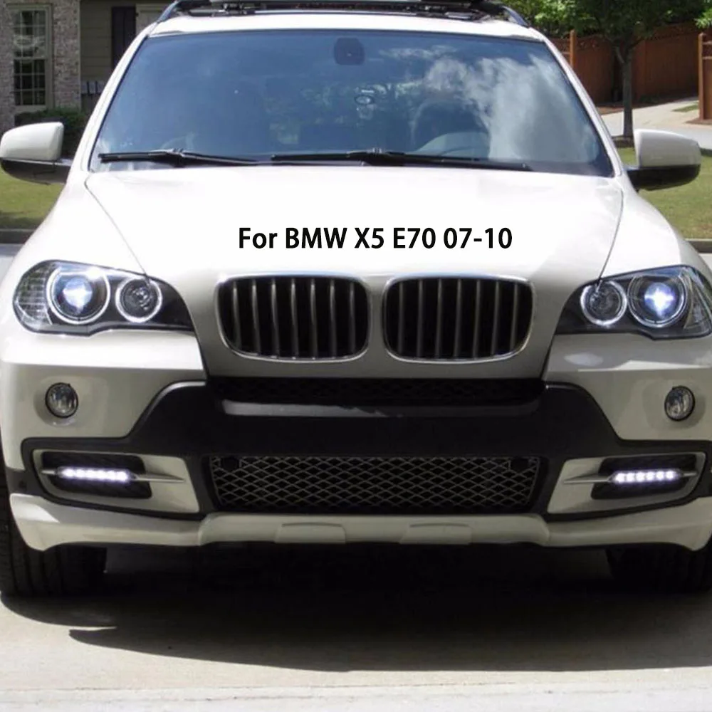 

ECAHAYAKU LED DRL Daytime Running Light for BMW X5 E70 2007 2008 2009 2010 Fog Head Lamp driving Light day lamp DC12V 2PCS light