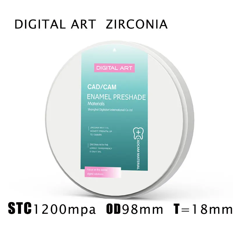 Digitalart Dental restoration  dental zirconia blocks  cad cam sirona STC98mm18mmA1-D4