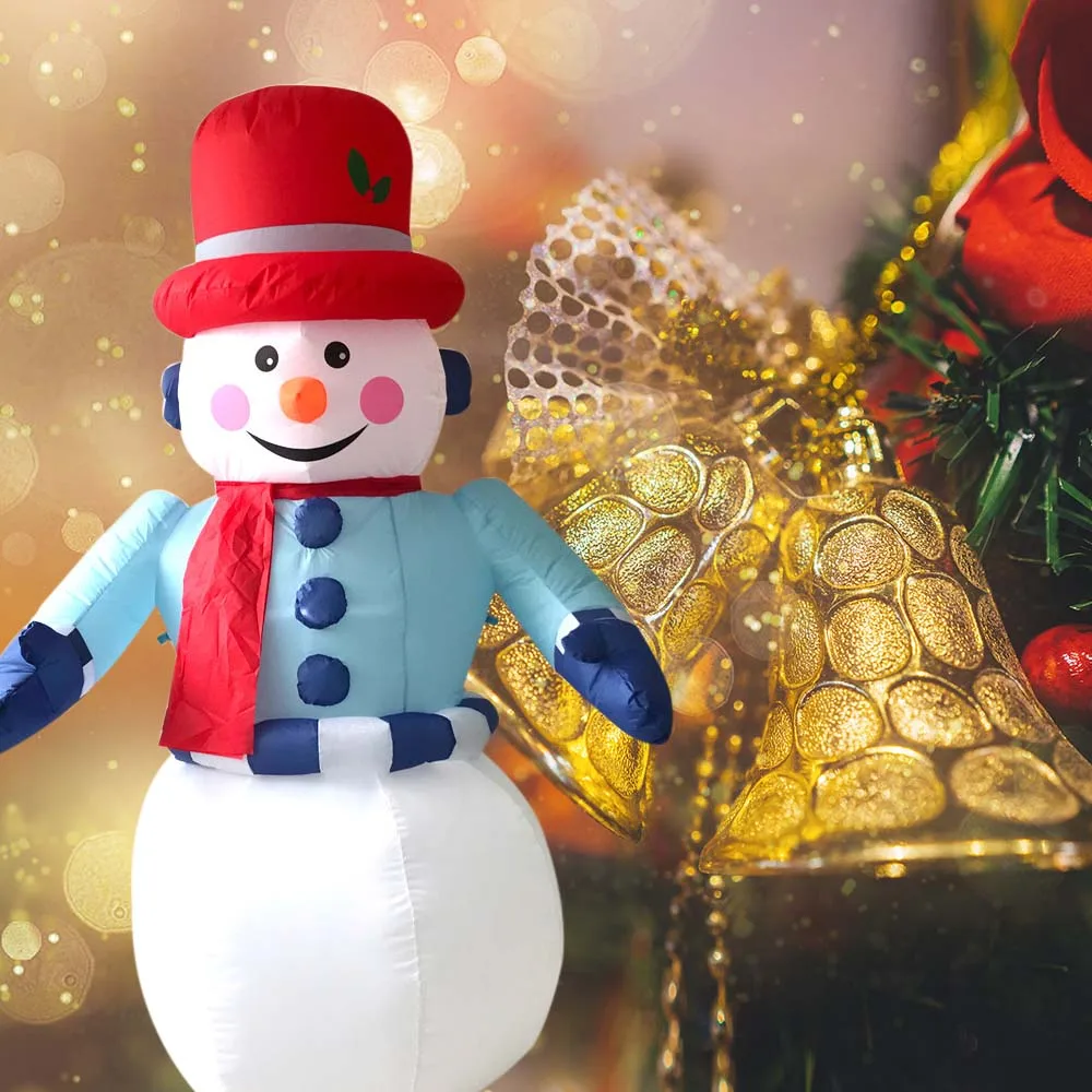 

Three 1.8m LED Illuminated Inflatable Snowman Air Pump Inflatable Toy Indoor Outdoor Holiday Christmas New Year Party Decoration
