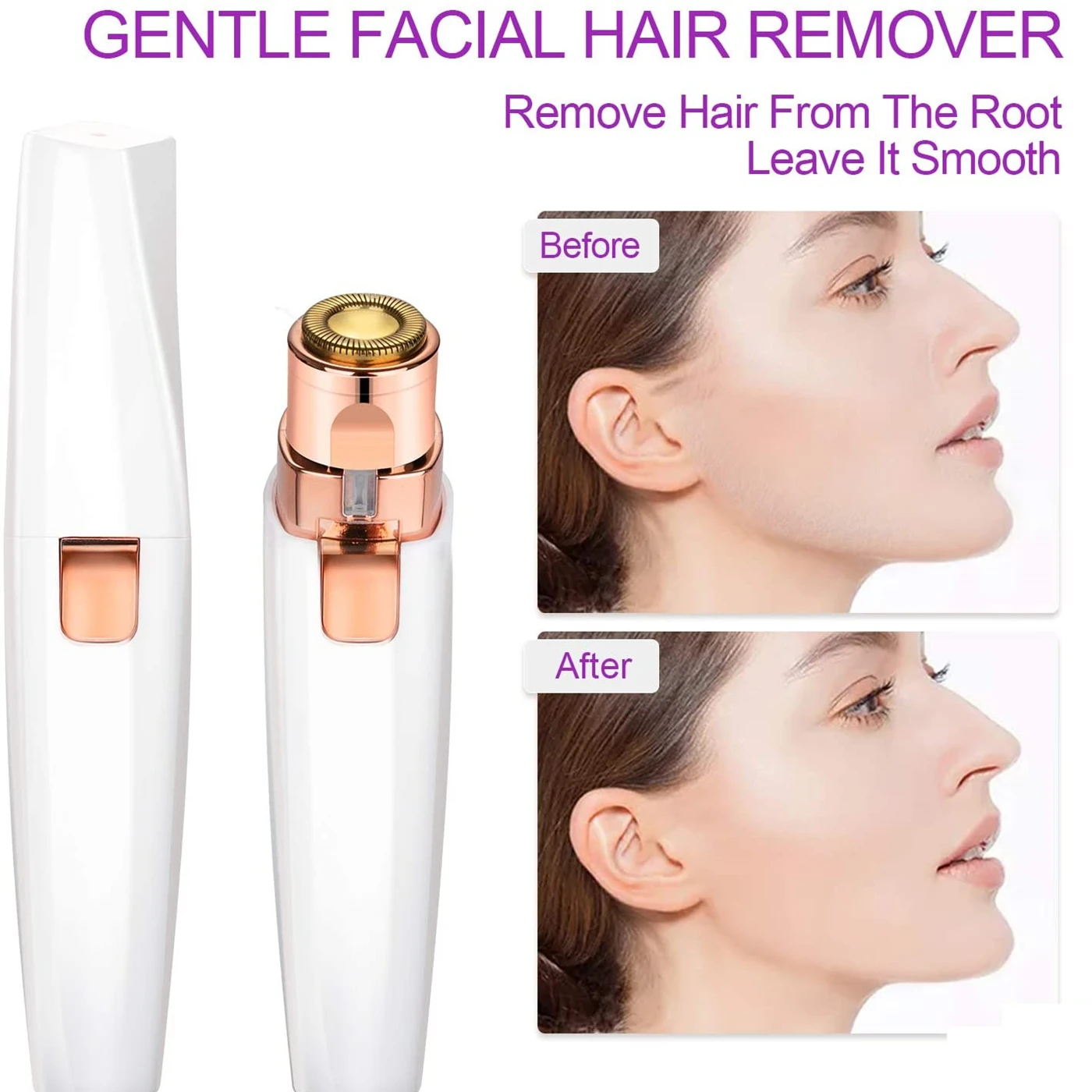 

Mini Facial Hair Removal 2 In 1 Female Epilator Electric Eyebrow Trimmer Painless Makeup Razors Face Neck Hair Remover Shaver