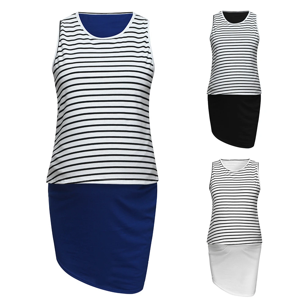 Женское платье без рукавов трапециевидной формы для беременных кормящих