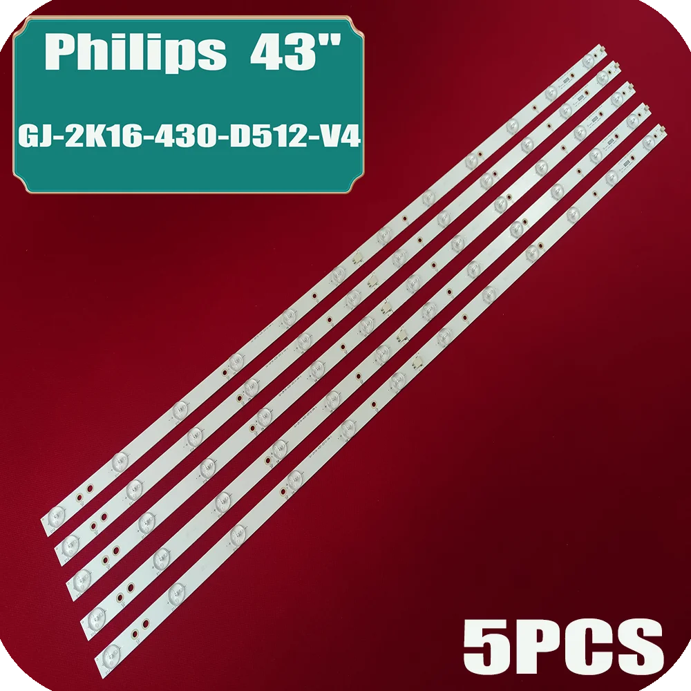 

New 5 PCS 12LED LED backlight strip for 43PUS6551 43PUS6401 LB43014 V0_00 43PUS6501 43PUS6101 43PUS6201 TPT430U3 43PUH6101