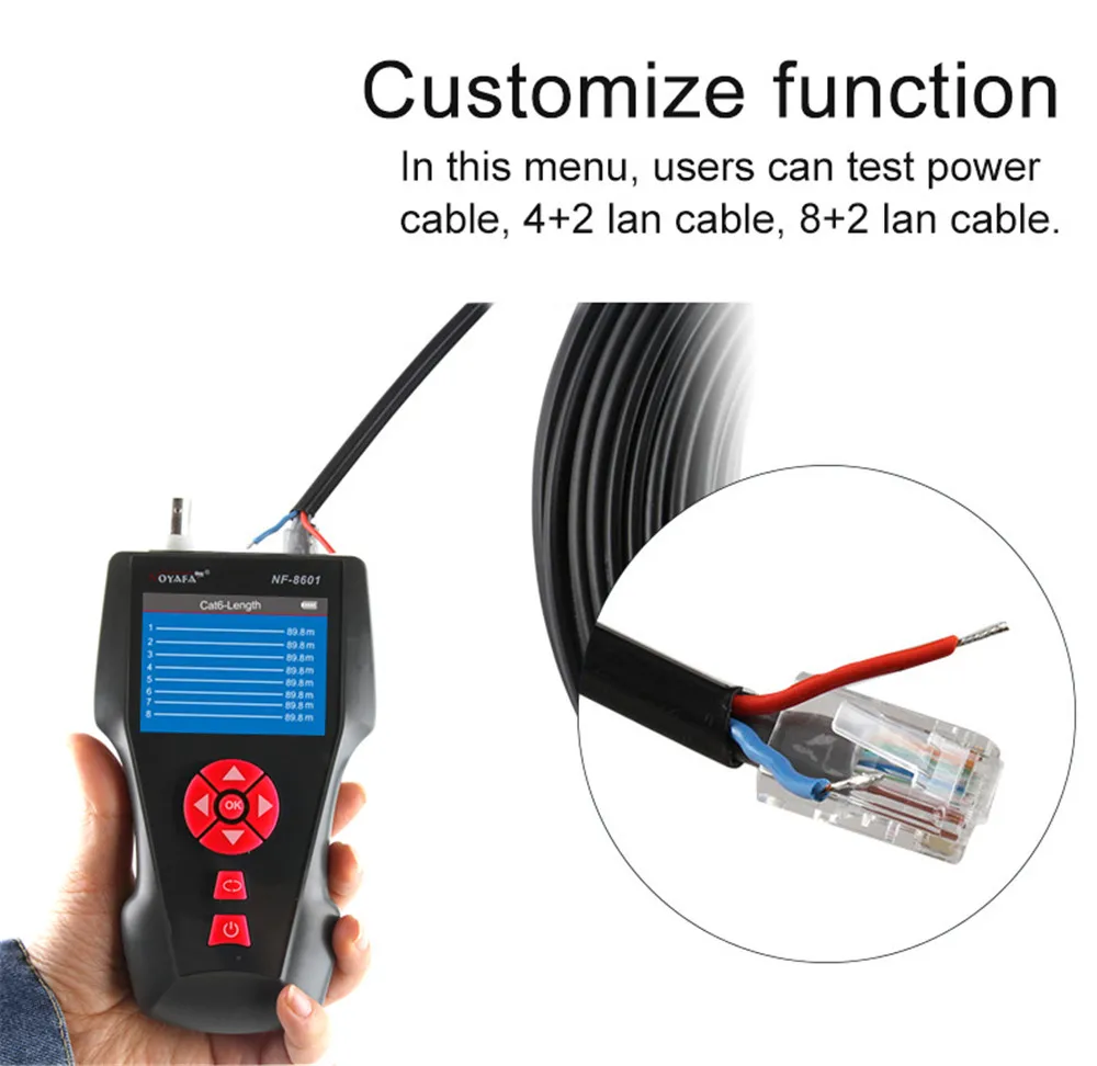 Многофункциональный NF-8601 POE PING LCD кабель для проверки длины кабеля RJ11 RJ45 BNC сети Cat 7