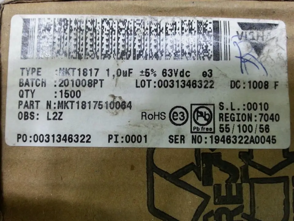 

10PCS/20PCS VISHAY ERO MKT1817 1UF 63V 5% P5MM green Audio Correction Film Capacitor MKT 1817 1.0UF 63V 105 105/63V 1uF/63v