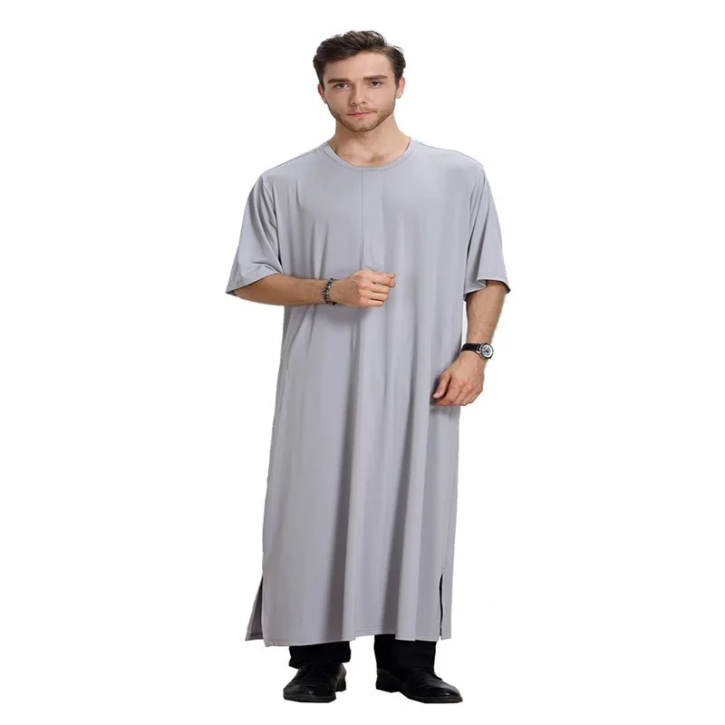 Летний сезон модная мужская Мусульманский Исламский Халат арабских кафтан
