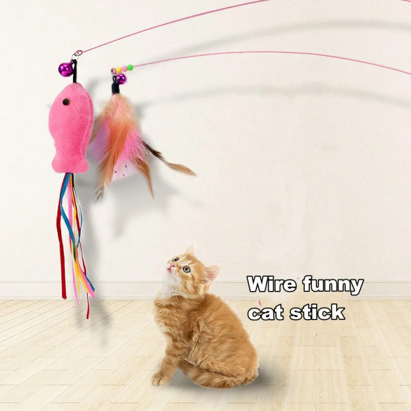 Игрушки для домашних животных кошки палочки кошек с колокольчиками