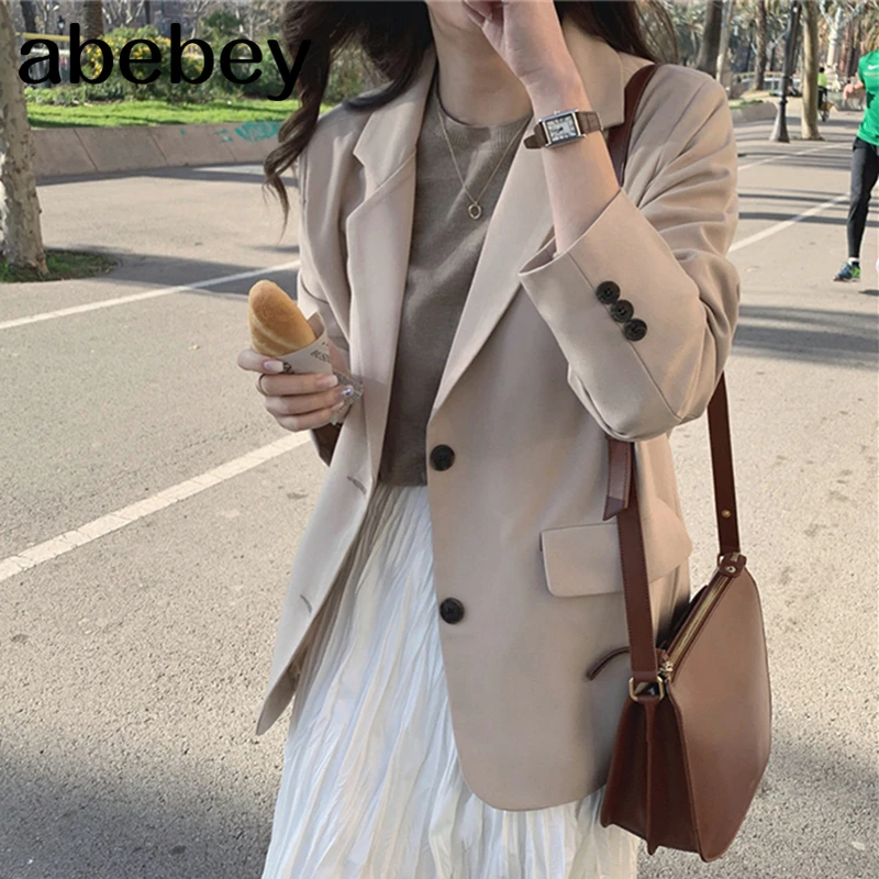 

Новинка 2021, Демисезонные женские блейзеры, куртки с карманами, Модные Винтажные элегантные женские топы оверсайз для офиса