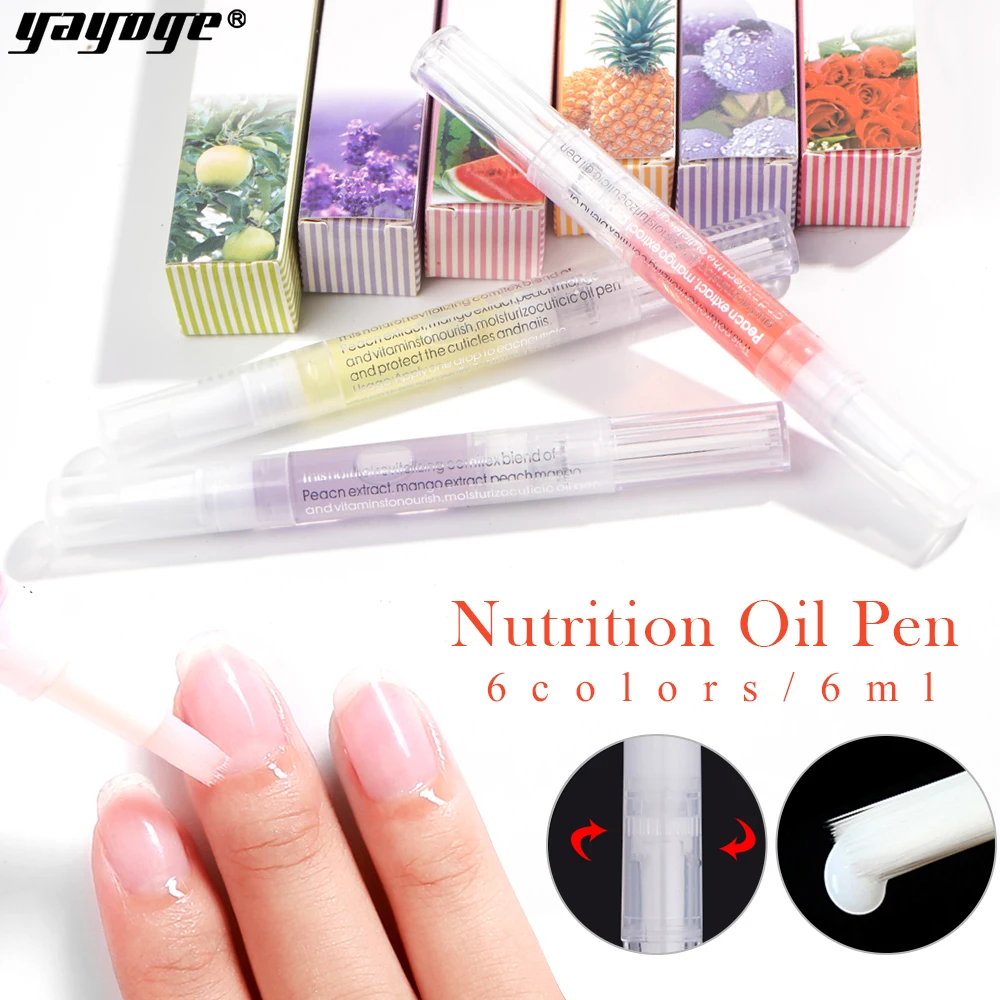 Yayoge 6ml Nail Nutrition Oil Pen Nail Treatment Pen 8 Smell Revitalizer Cuticle Oil Prevent Agnail Gel Polish Nourish Nail skin