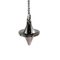 brass metal pendulum divination necklace pendant hexagonal bullet women men reiki jewelr