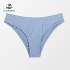 CUPSHE, однотонный синий купальник-бикини с низкой талией, сексуальный купальник для женщин, Трусики средней длины, 2022 раздельные бразильские плавки-бикини