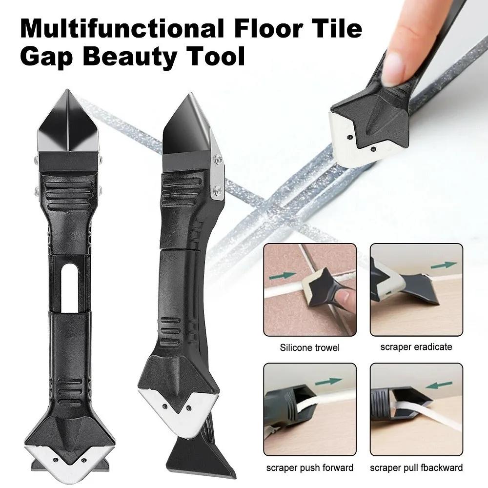 

3In1 Silicone Remover Caulk Finisher Sealant Smooth Scraper Grout Kit Tools