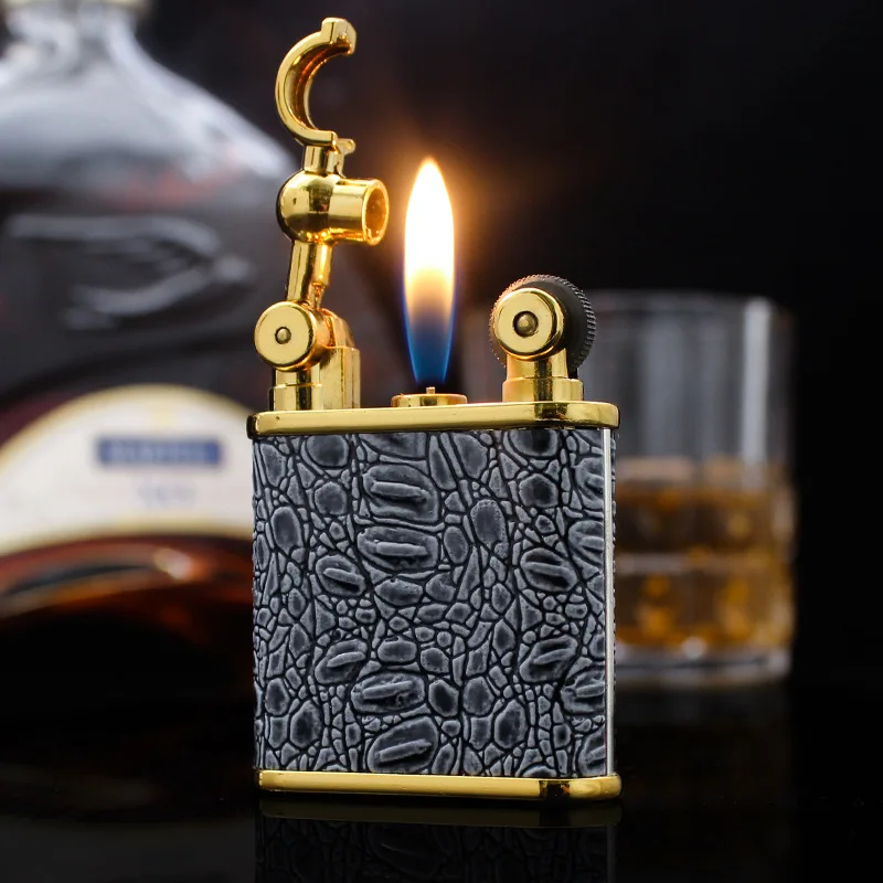 

Креативная металлическая Бутановая Зажигалка, кремневая зажигалка с открытым огнем, шлифовальный круг, зажигалки для сигарет, аксессуары д...