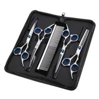 5pcsset stainless steel pet dogs grooming scissors suit hairdresser scissors for dogs professional animal barber cutting tools