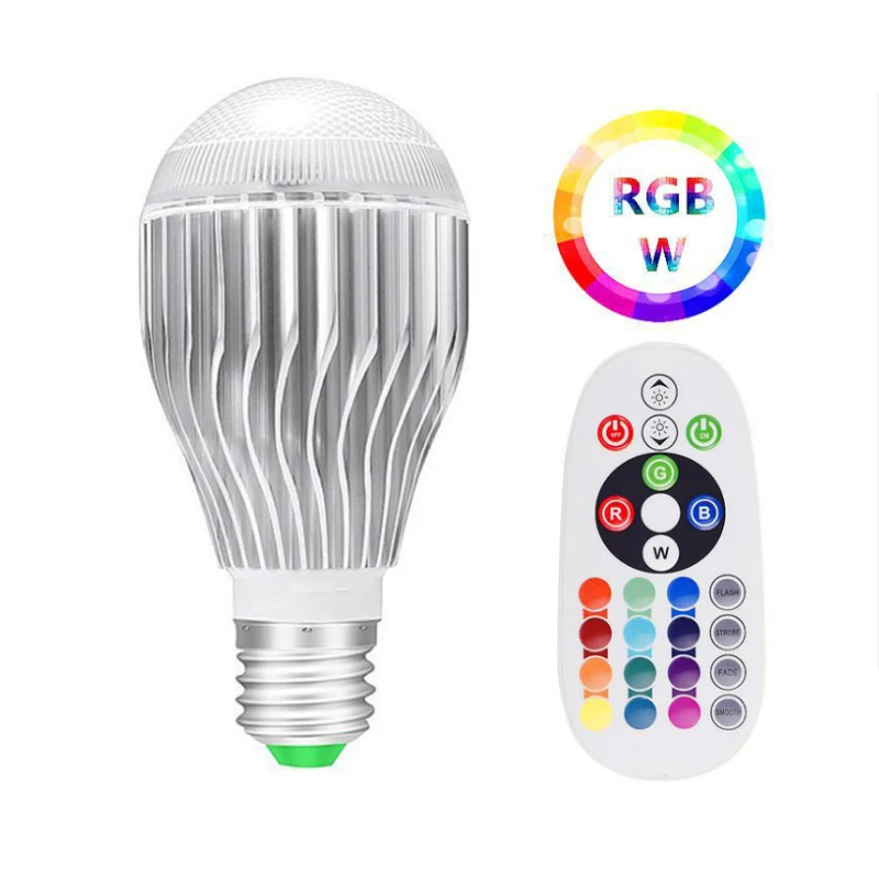 Светодиодная RGB лампа с дистанционным управлением 10 Вт лампочка сменный режим