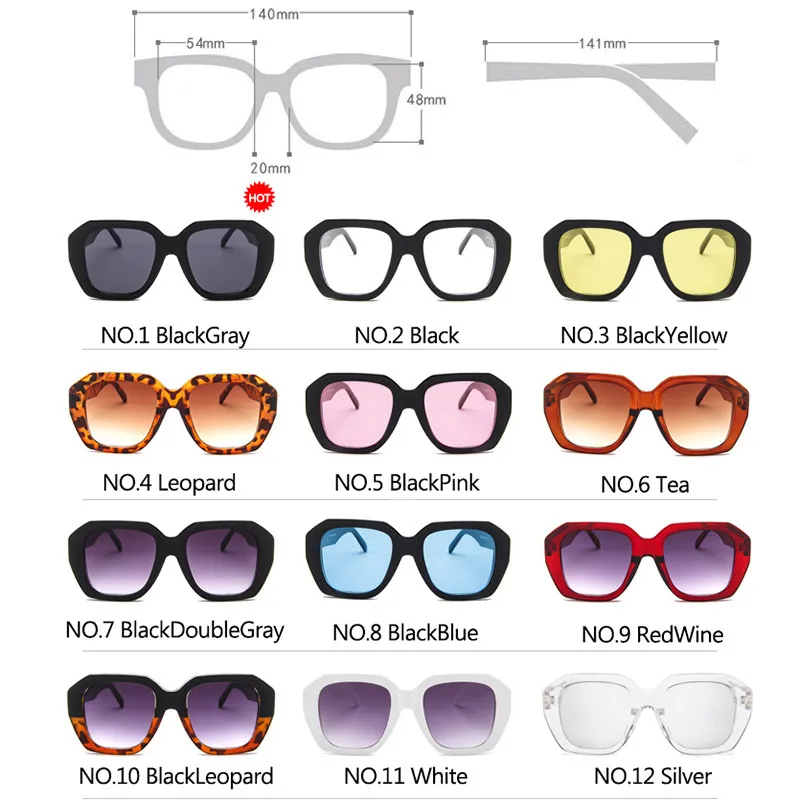 

RBRARE 2021 Square Big Frame Sunglasses Women Vintage Leopard Glasses Men Street Beat Shopping Retro Lentes De Sol Hombre