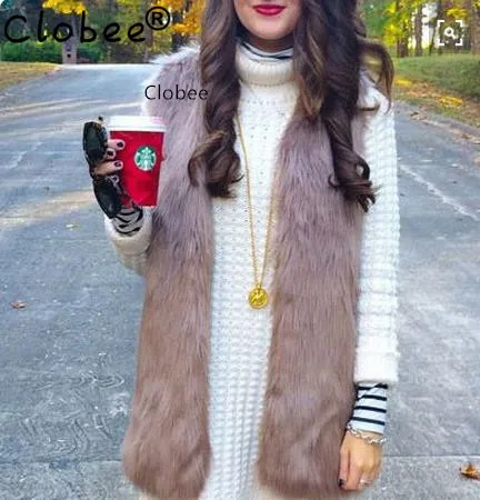 Зимняя куртка размера плюс из искусственного меха женская жилетка натурального