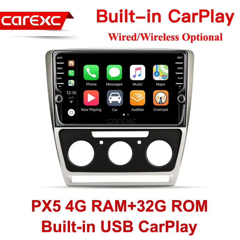 PX5 32G ROM Wired CarExc Авторадио Android 9,0 автомобильный Muiltmedia плеер для Skoda Octavia 2008-2013 A 5 A5 Yeti, fabia радио встроенный CarPlay с gps-навигацией без DVD - Цвет: PX5 32G ROM Wired