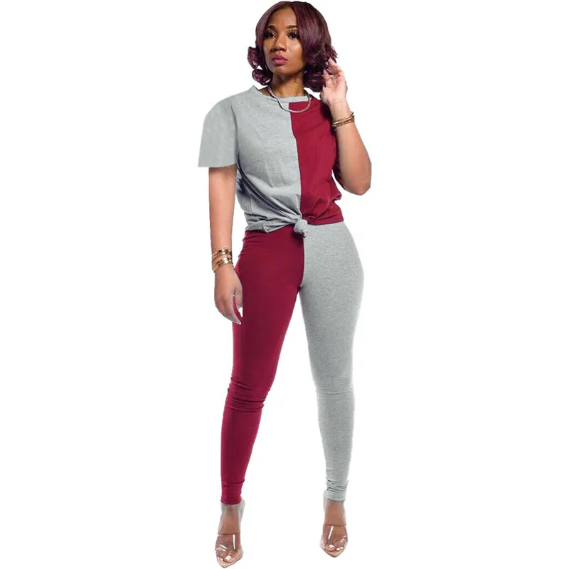 Женский спортивный костюм из двух предметов Повседневная футболка и брюки |