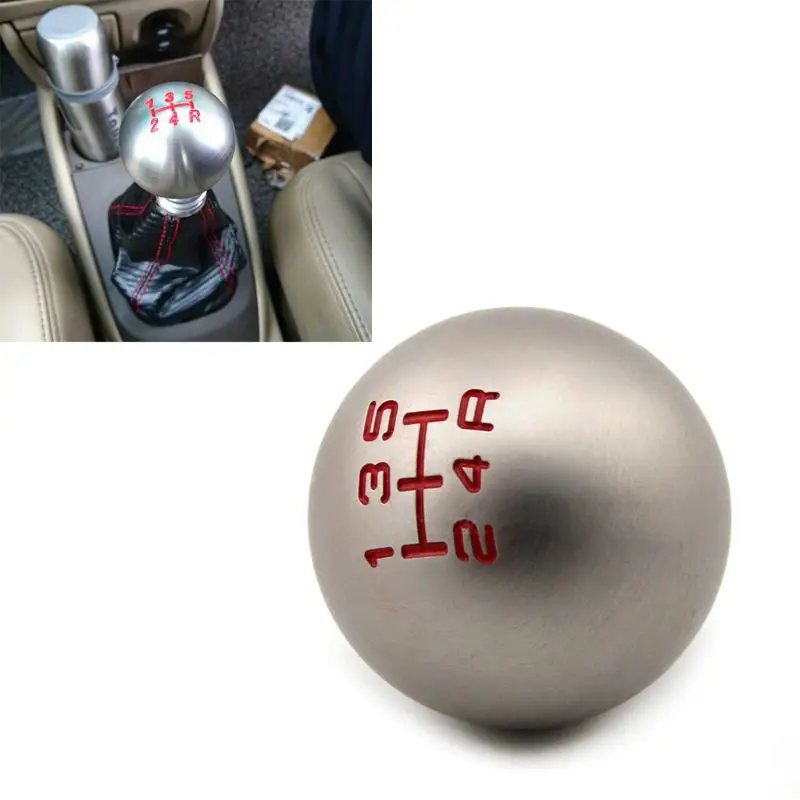 

Round Aluminum Alloy Manual Shift Knob Modification Gear Head 5 Lever Speed 1XCF