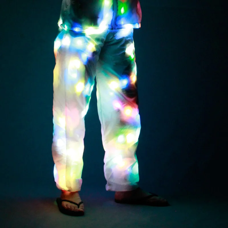 Светодиодные светящисветодиодный брюки красочные светящиеся для Хэллоуина