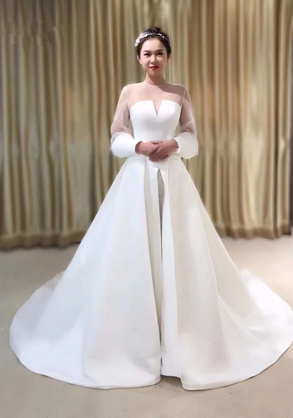 Vestido de Noiva Винтажные белые комбинезоны свадебное платье элегантные свадебные платья с длинными рукавами в богемном стиле
