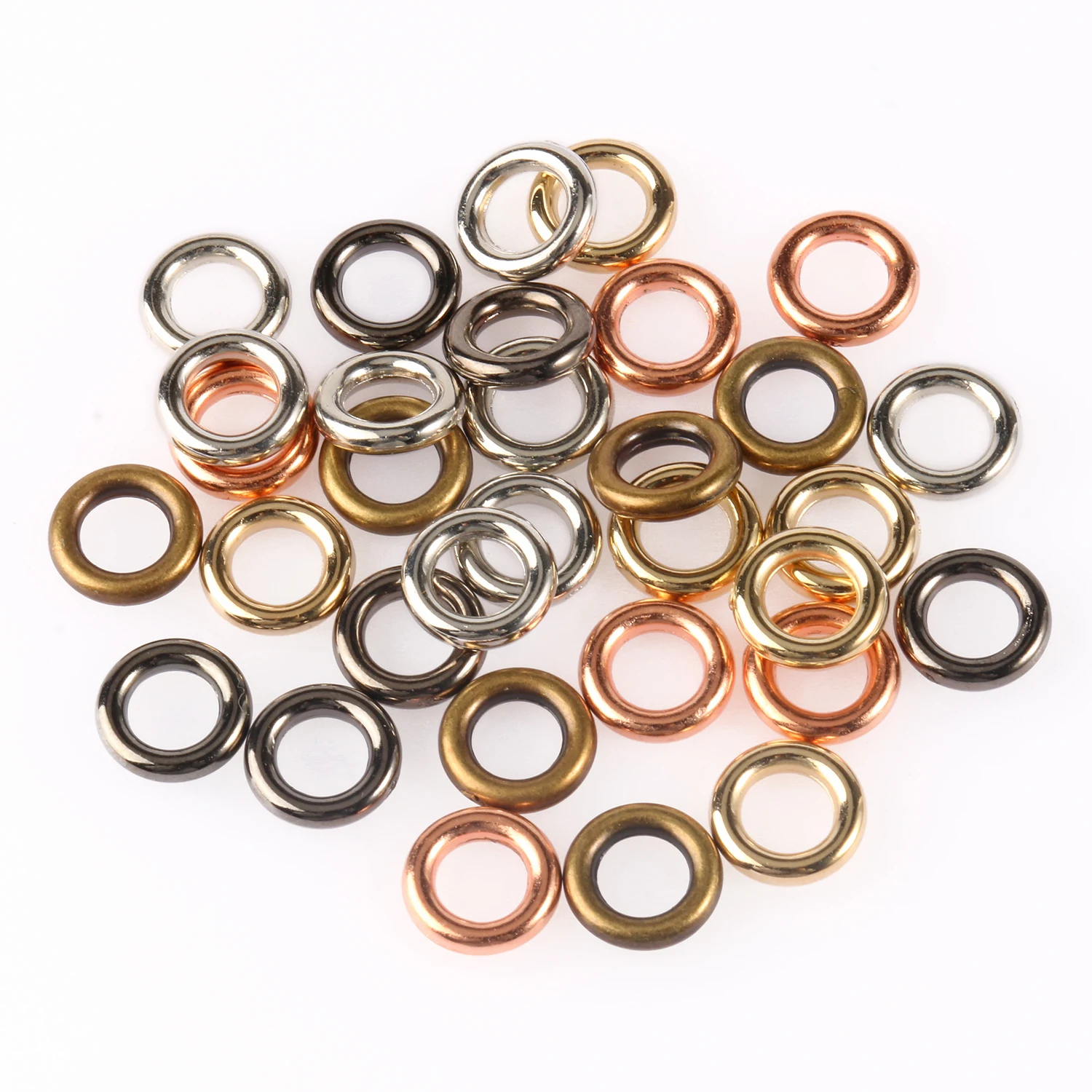 500-50pcs Plate Gold/Silver Color Circle CCB Spacer Beads Closed Rings Earring Hoops For Jewelry Making DIY Necklaces Bracelets
