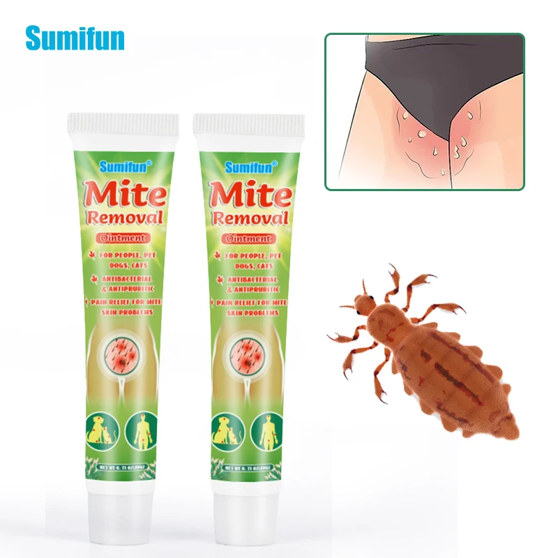 

1Pc Sumifun Mite Removal Ointment Pubic Lice Antibacterial Cream for People Pets Anti-Itching Medicine Herbs Skin Care
