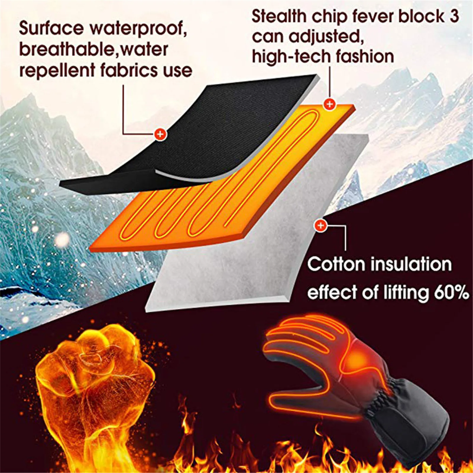

top selling Unisex Heated Gloves Warm Glove Hand Warmers for Winter Outdoor Camping Hiking Support Wholesale and Dropshipping
