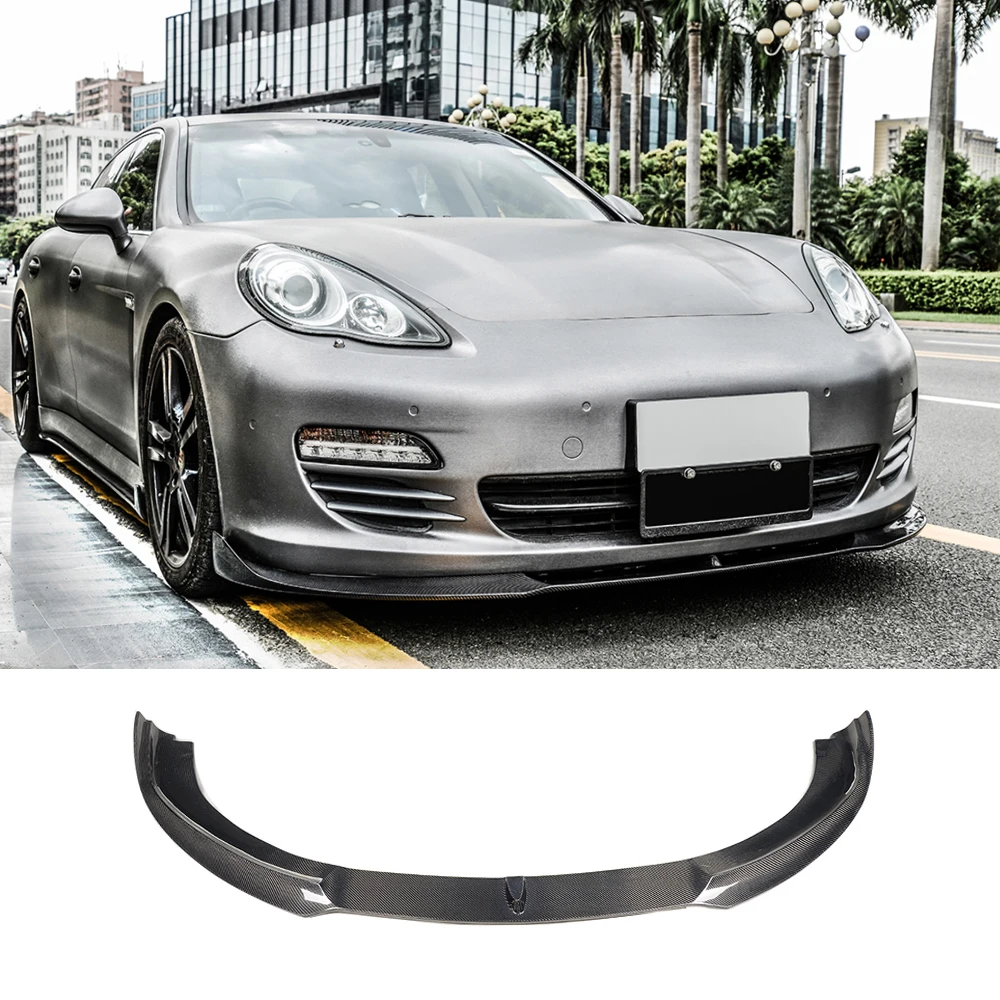 Углеродное волокно Передняя губка для Porsche Panamera бампер диффузор спойлер