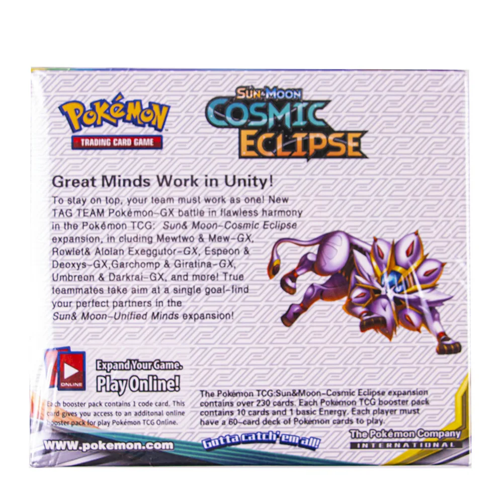

New 324Pcs Pokemon Sun & Moon Cosmic Eclipse English Cards Trade Game Card 36 Bags Collection Toys pokemon booster box pokemon