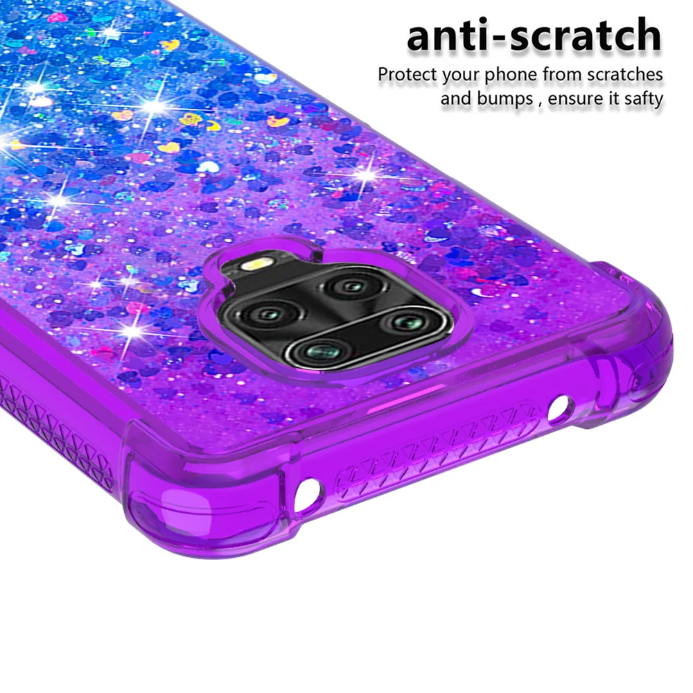 funda Redmi Note 9 Pro Case on for Etui Xiaomi Poco X3 NFC Redmi Note 9S 8 9Pro Cases Glitter Bright Dynamic Phone Cover Women