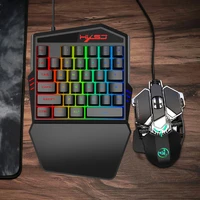 for pubg one handed rgb gaming keyboard mouse combo 6400dpi metal mechanical wired keyboard mouse set for xbox one ps4 switch ps