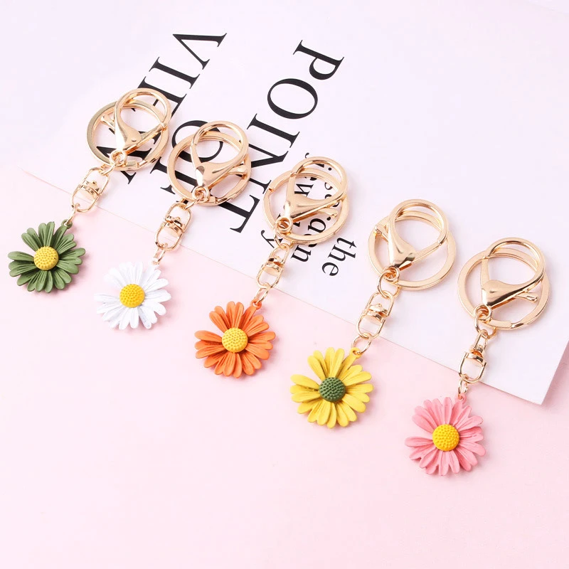 Модный брелок из сплава с цветами мультяшный милый маргариткой ювелирные