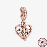 original 925 sterling silver charm heart shaped and true love anchor pendant fit pandora women bracelet necklace diy jewelry