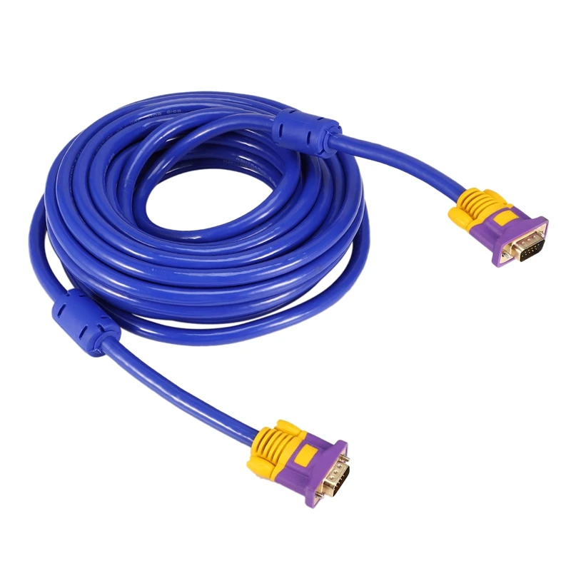 10 м VGA кабель мужской 3 + 9 HD полностью проводной 15 PIN для ЖК CRT проектор ПК ноутбук