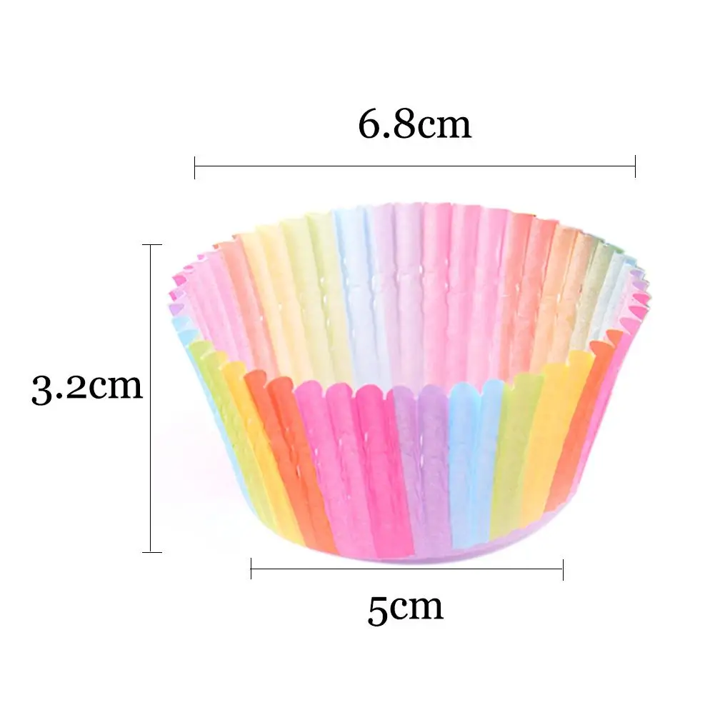 Rainbow color 100 pcs cupcake liner baking cup paper muffin cases Cake box Cup tray cake mold decorating tools |