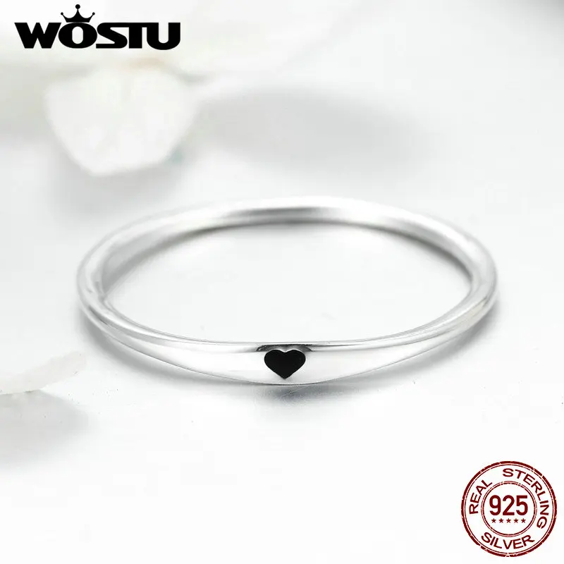 Женское кольцо WOSTU из 100% стерлингового серебра 925 пробы классическое Ювелирное
