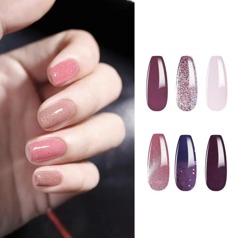 Elite99 Luminous Gel Polish Set 6Pcs Thermal Changing Hybrid Nail Glitter Varnish Magnet Cat Eye For Manicure Kit | Красота и